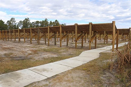 200-yard rifle range with 12 shooting stations